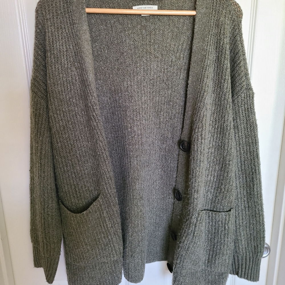 Oversized green cardigan S